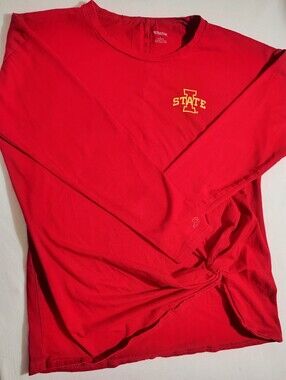 Iowa State Red Long-Sleeve Crewneck Shirt Size L